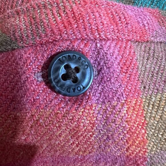 Toad & Co Women Bodie Plaid Flannel ShirtDress Long Sleeve Small Size Pockets - Picture 13 of 13